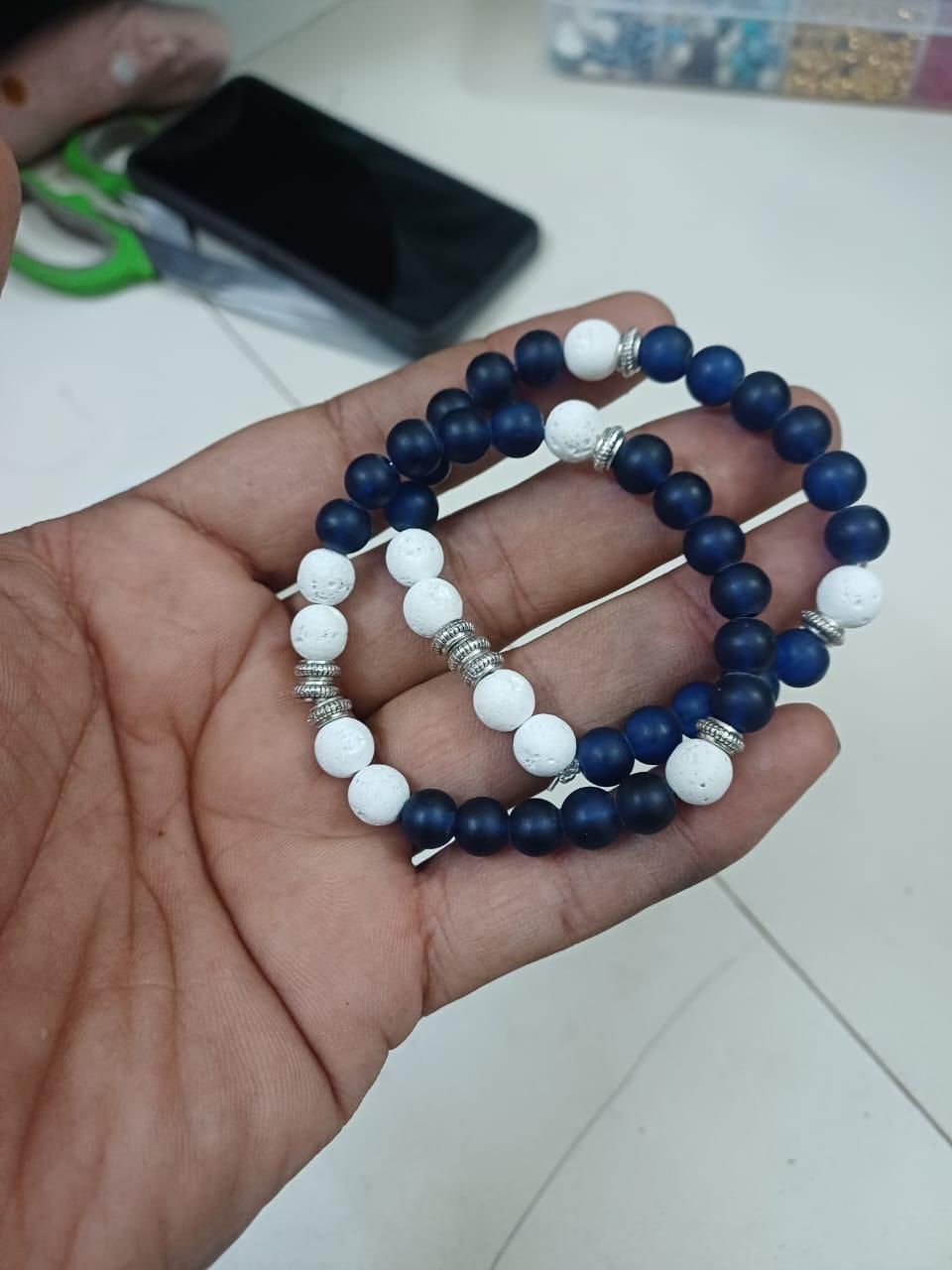 Bracelet Bangle Couple Cuban Link Beaded