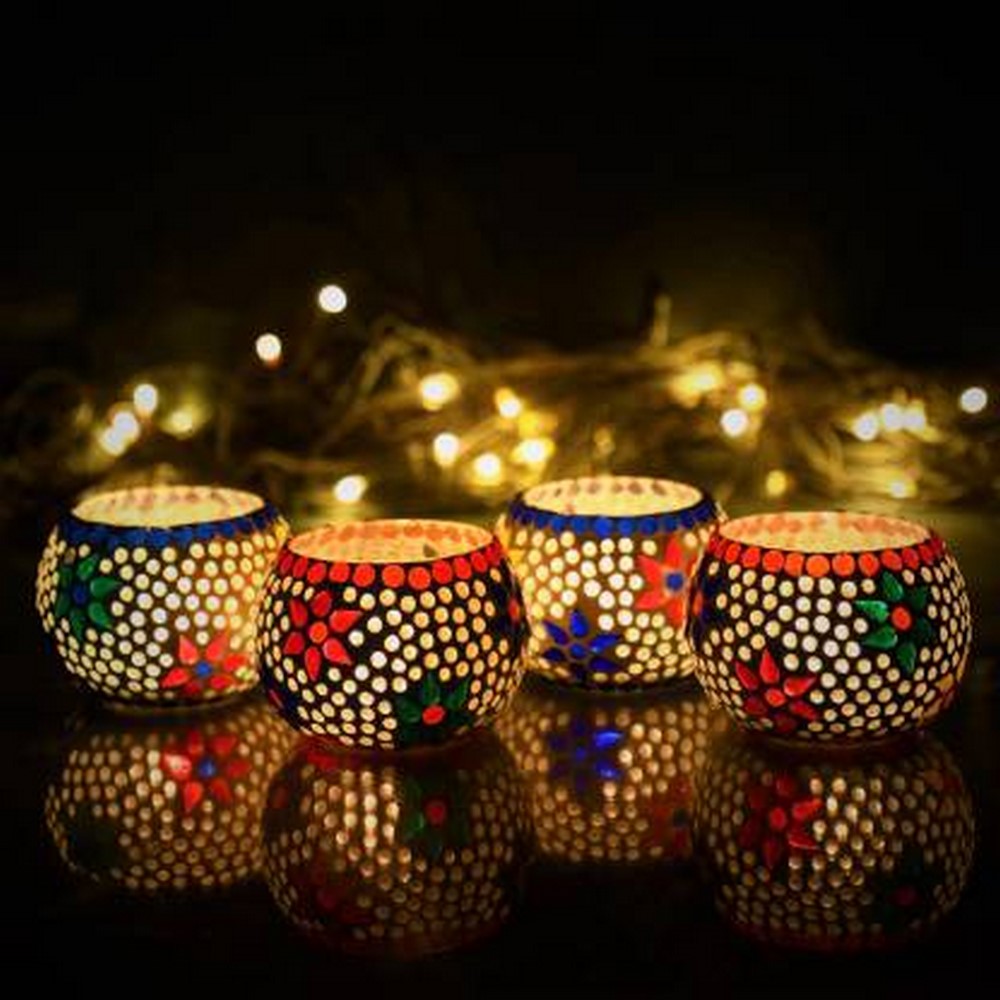 Mosaic Glass Decorative Tea Light Holder