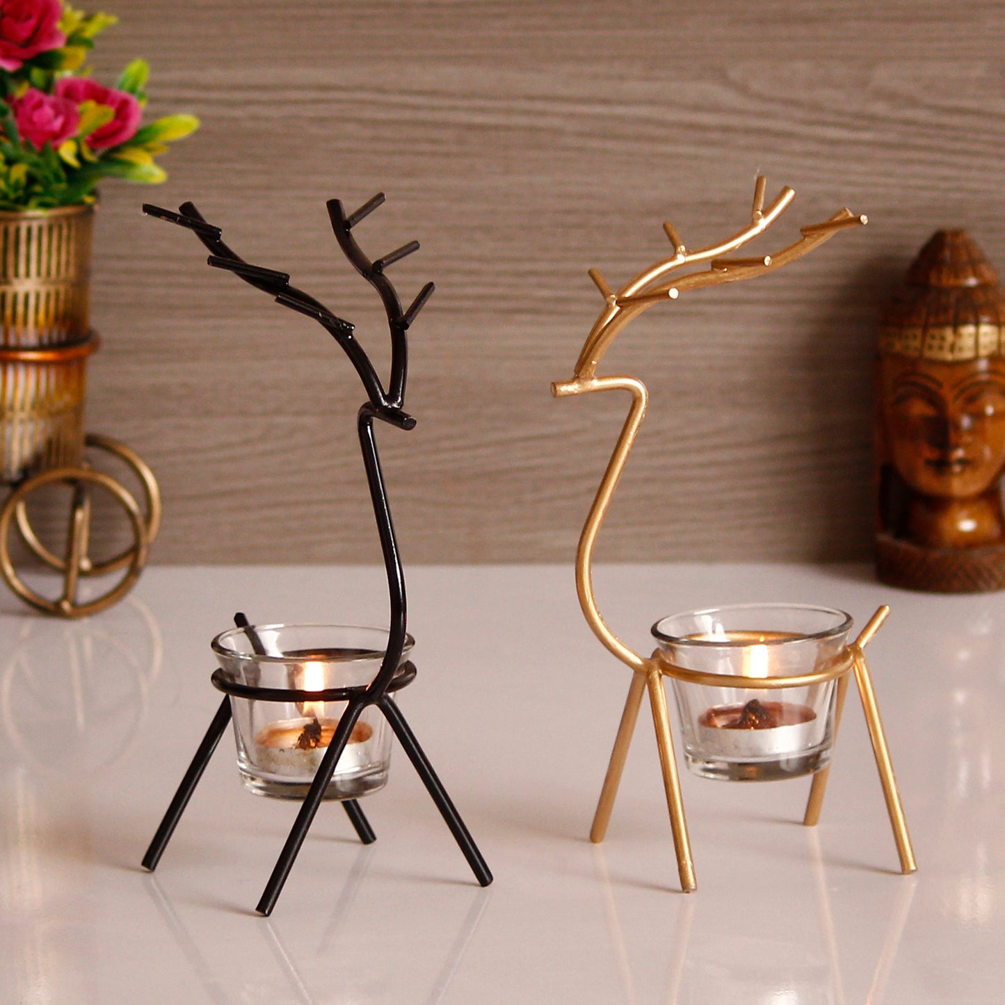 Deer Shape Decorative Handcrafted Metal Tea Light Holder